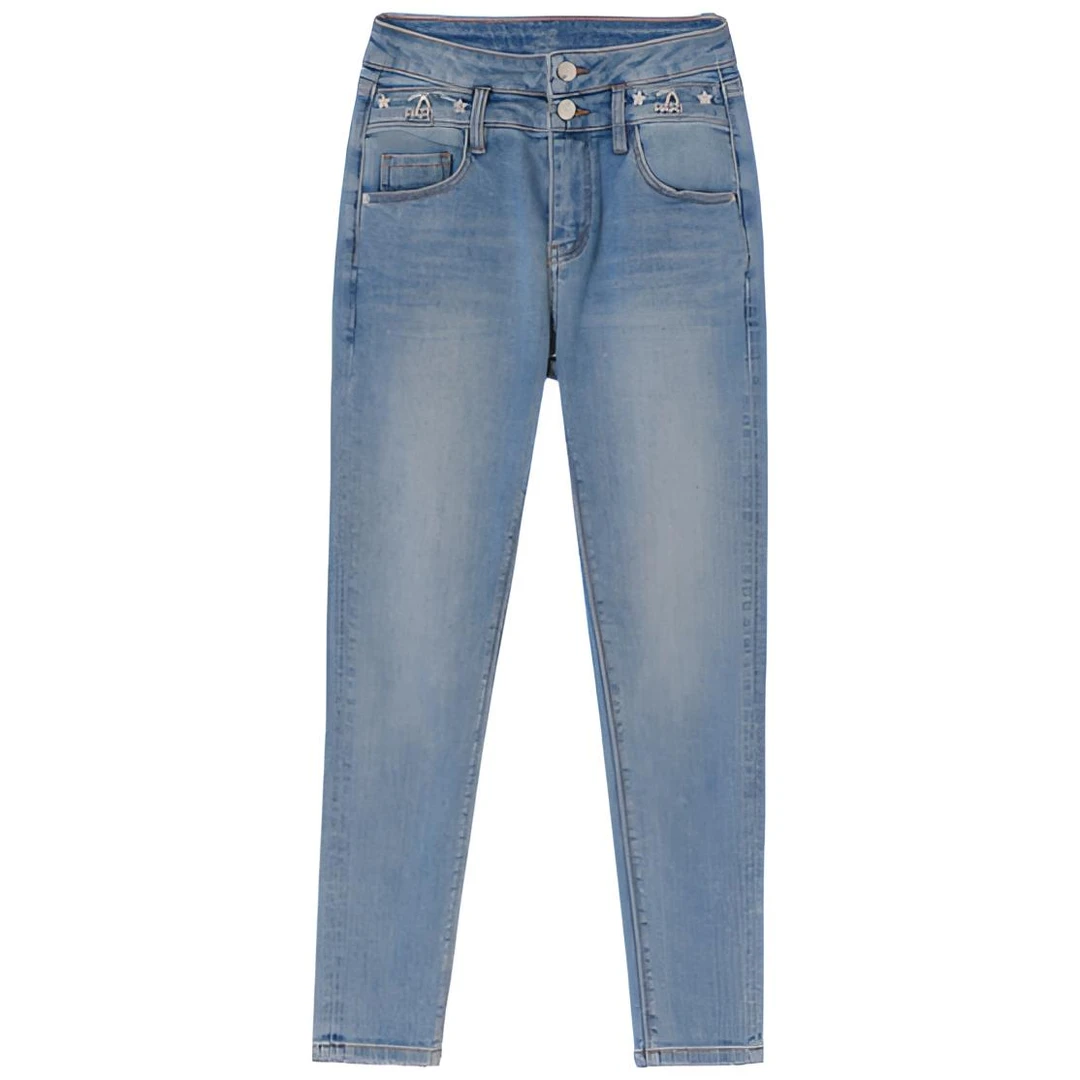 牛仔裤女微弹修身百搭裤子休闲铅笔小脚裤-4009