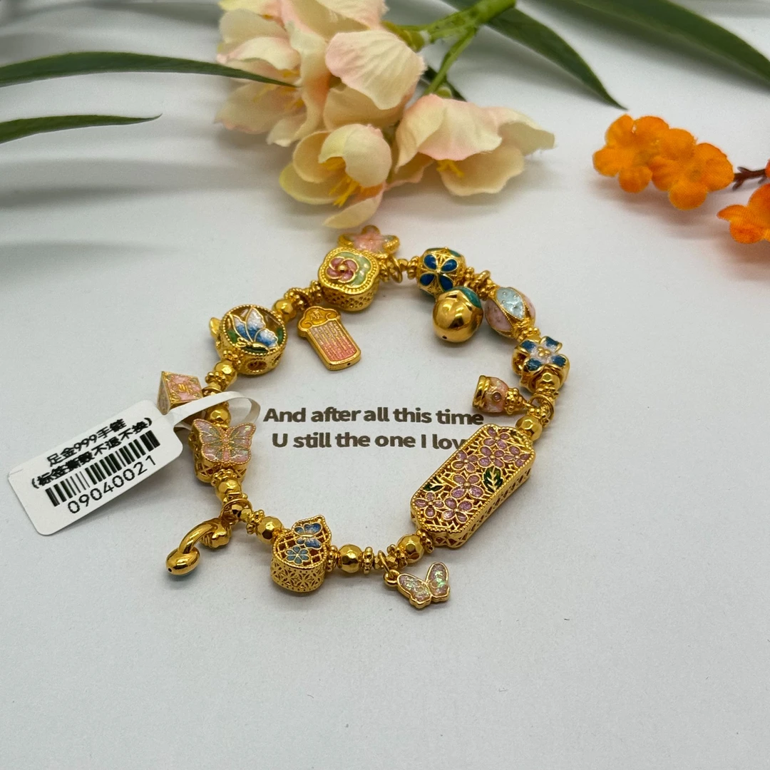 足金999上上签牌葫芦百花牌手串  09040021