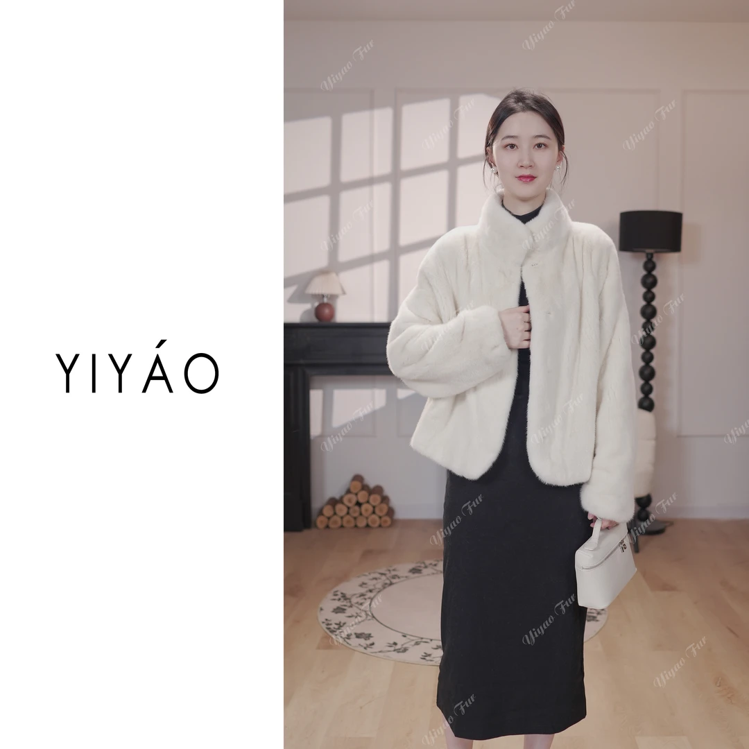 YIYAO | “雪野”芬兰进口短二级貂皮大衣短款貂皮皮草外套整貂年轻