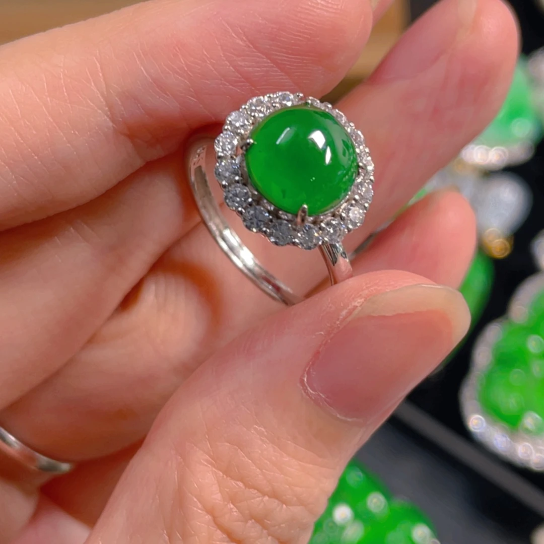 银S925镶嵌戒指翡翠