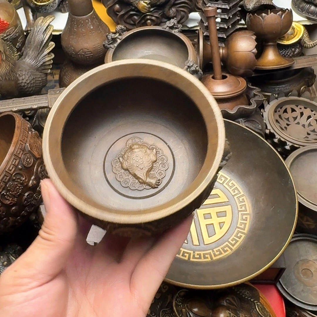 原矿 风魔铜藏收铜摆件