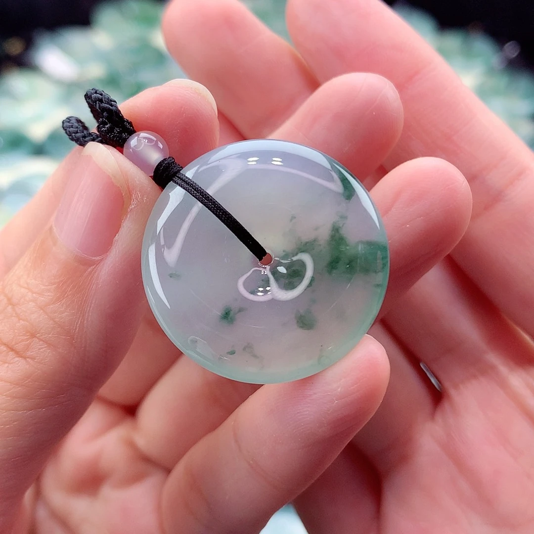 翡翠未镶嵌颈饰编号44-尺寸27.6/5.8