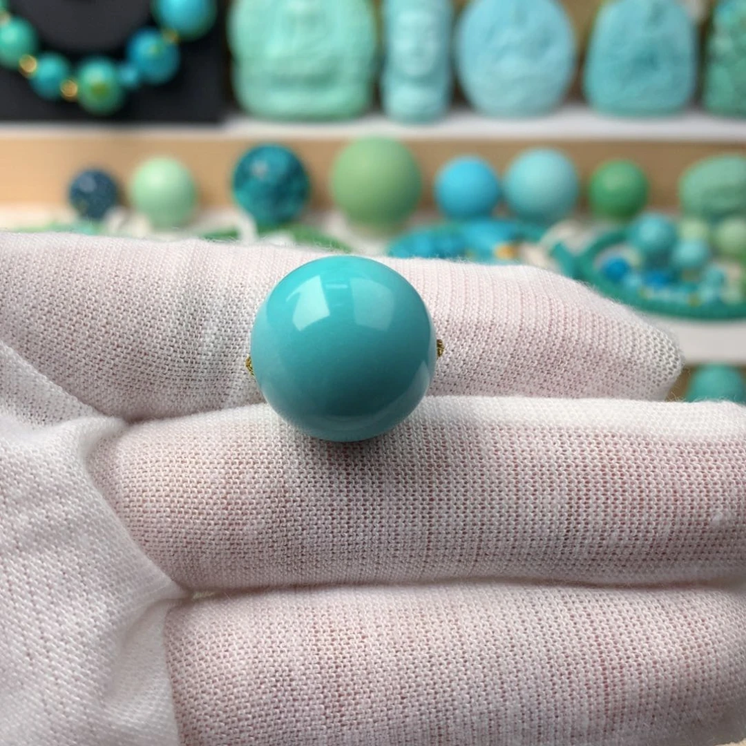 未镶嵌绿松石珠宝奇石16.9mm