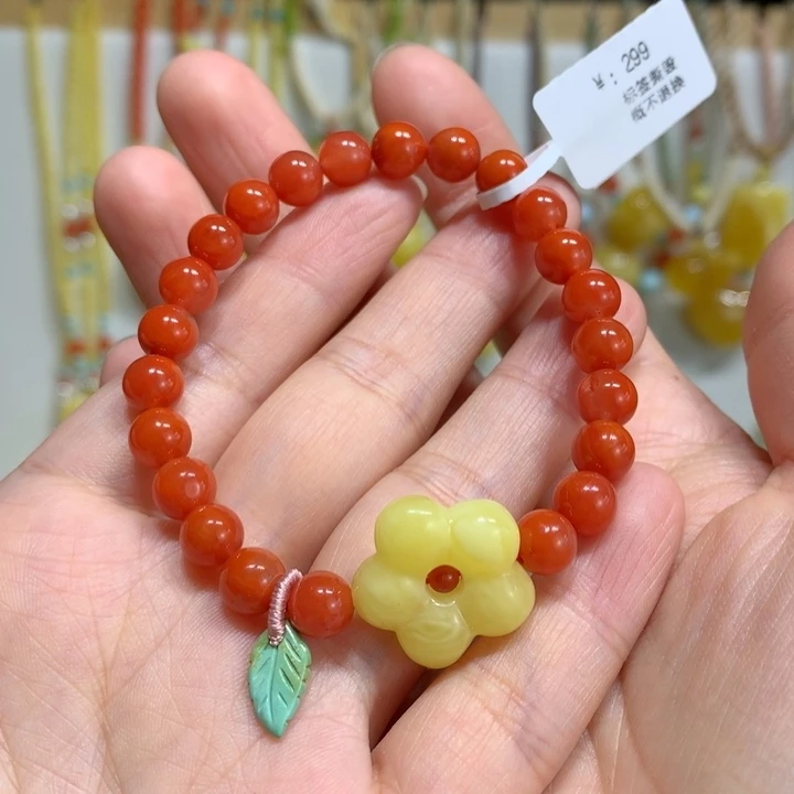 南红玛瑙手链未镶嵌7m m