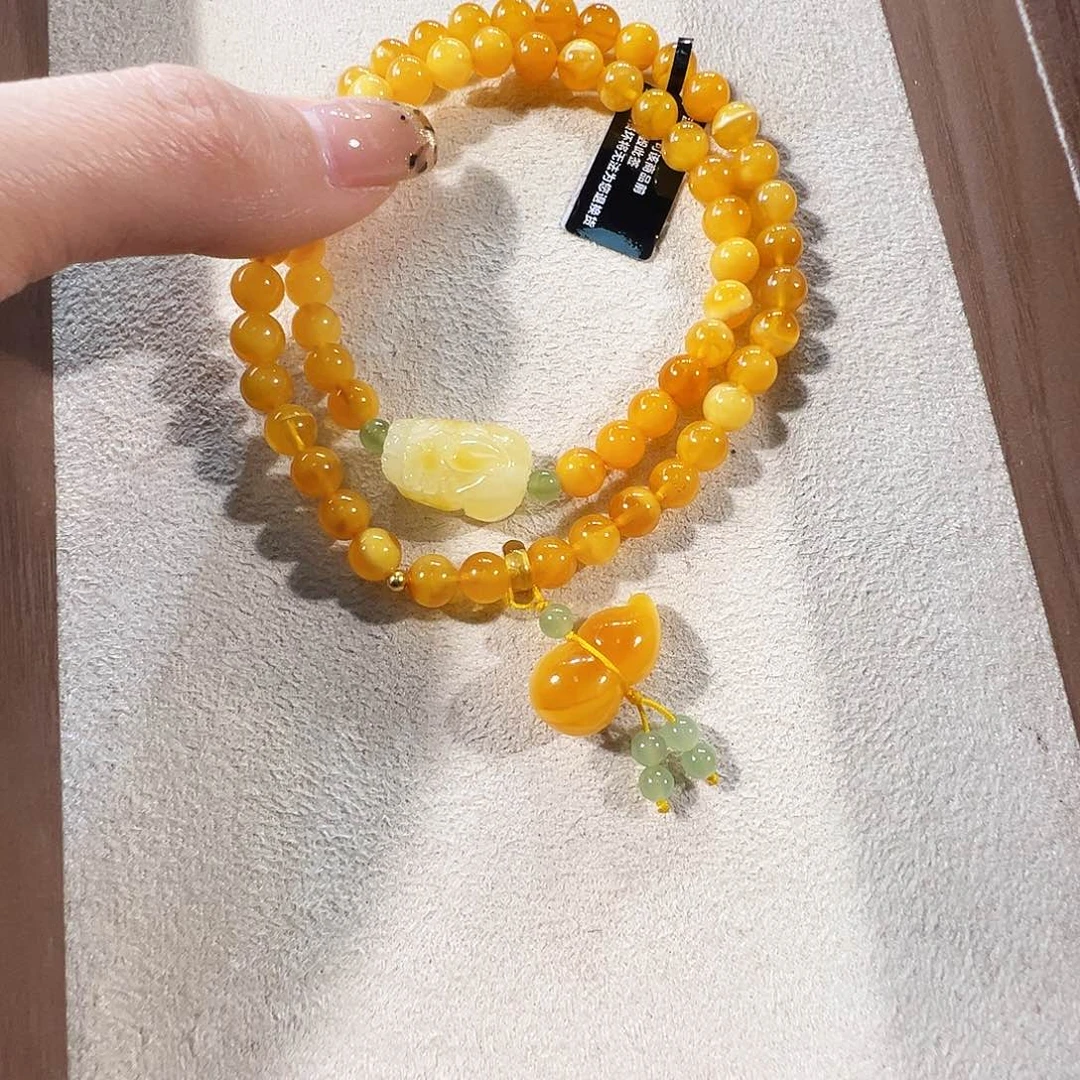 蜜蜡未镶嵌手链蜜蜡6.5mm