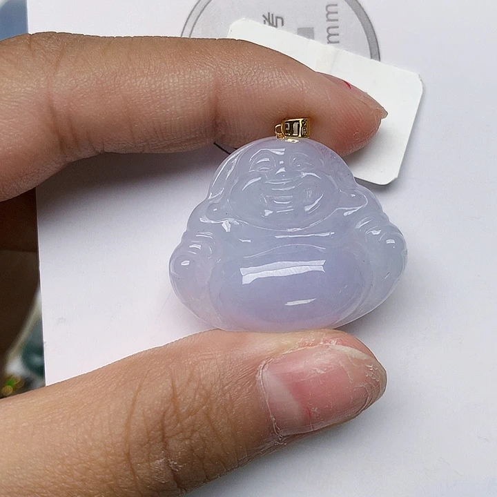 颈饰18K金镶嵌翡翠天然翡翠
