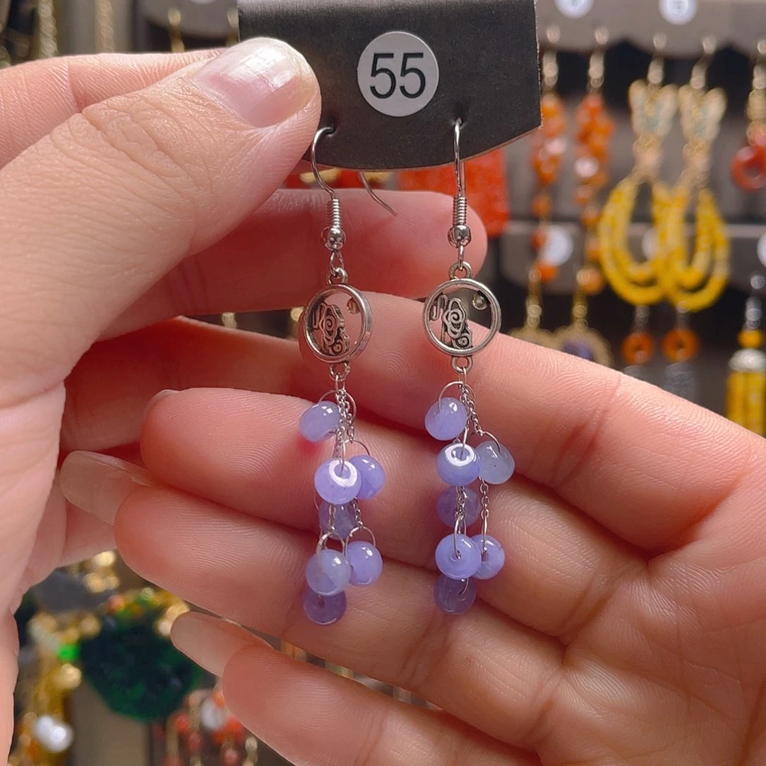 翡翠银S925镶嵌耳饰翡翠