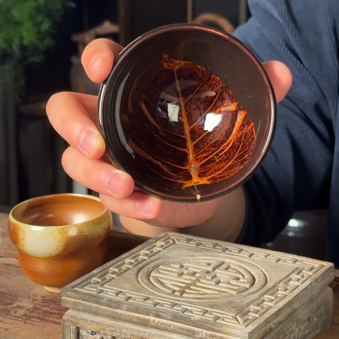 平阳窑手作菩提叶木叶盏