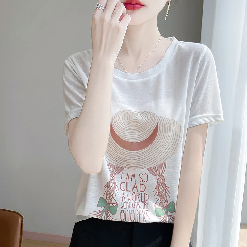 哥弟阿玛施正品2025夏季新款时尚百搭圆领草帽女孩减龄气质针织衫