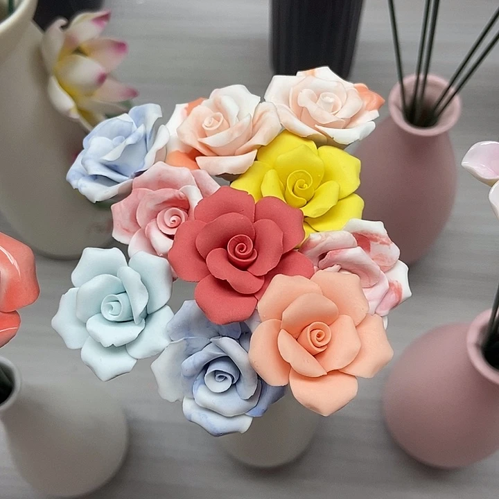 陶瓷纯手工捏花设计