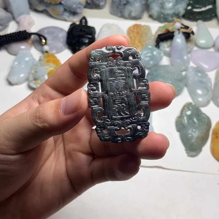 未镶嵌定制翡翠仿古牌32
