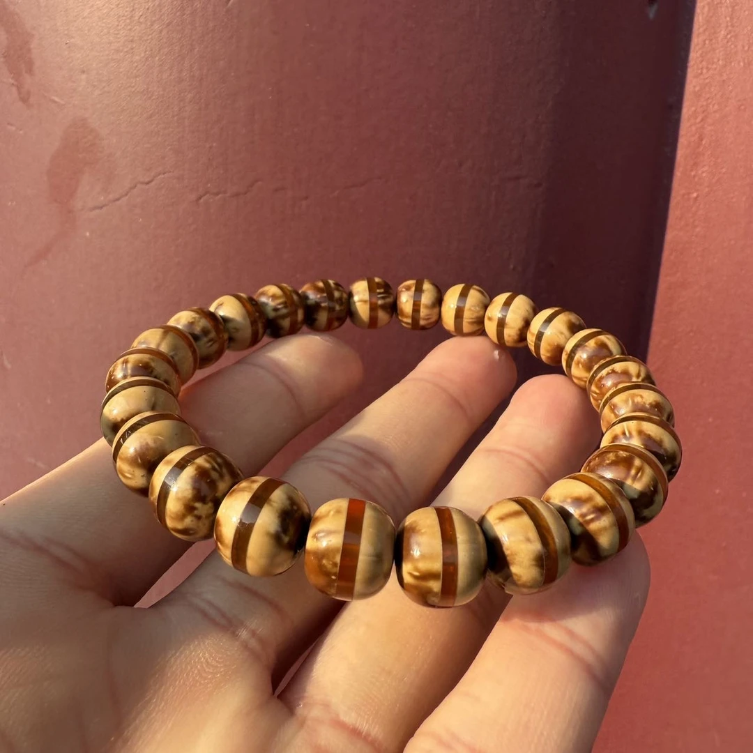 【曹掌柜精选】12 G32893-紫金鼠火焰腰带单圈手串-尺寸9-10mm