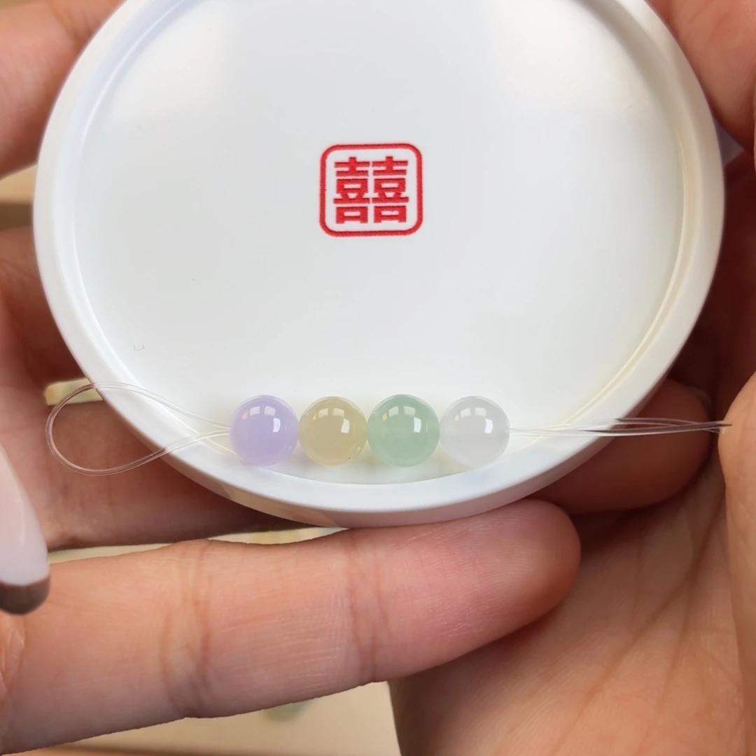 翡翠散珠四色单珠