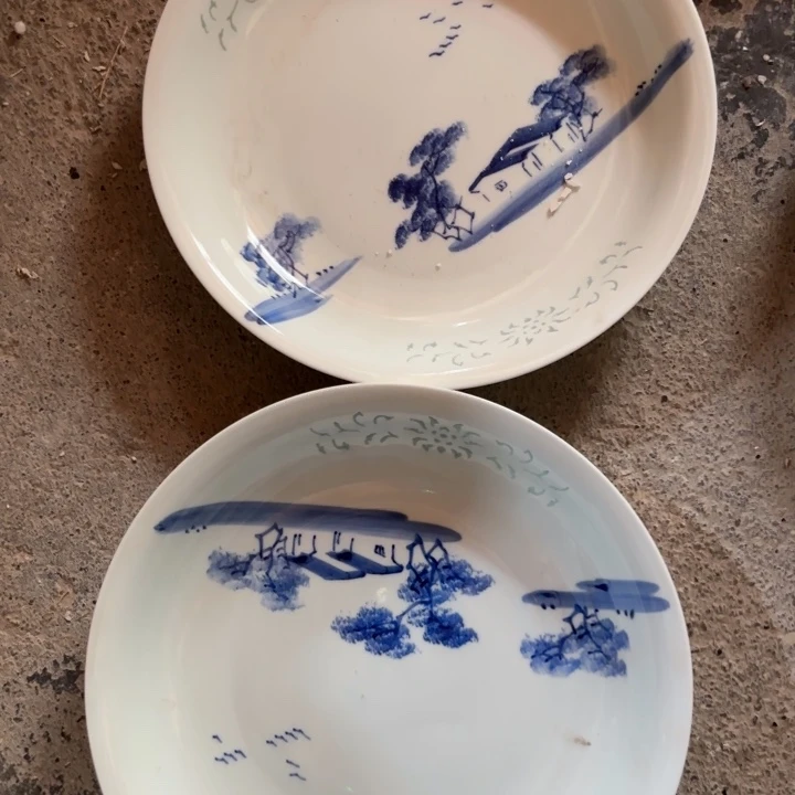 玉瓷景德镇陶瓷盘微瑕两个