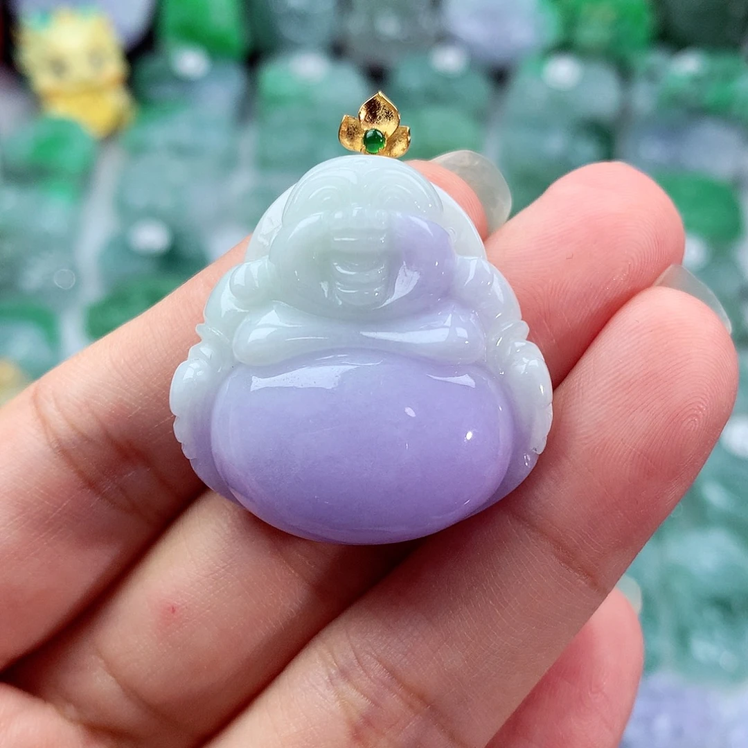 紫***兰翡翠未镶嵌颈饰翡翠