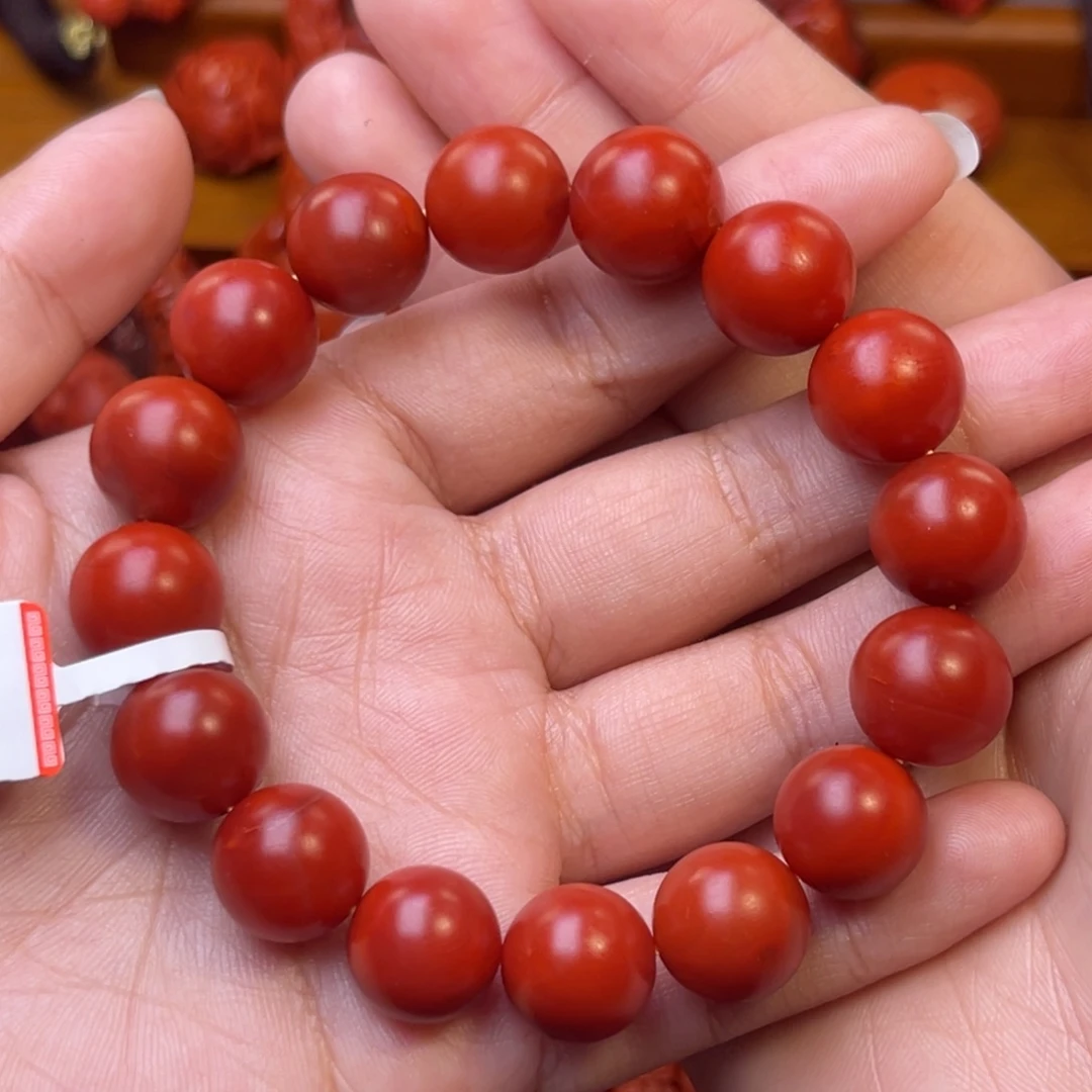 灿***帆南红玛瑙未镶嵌保山精品13mm尺寸圆珠