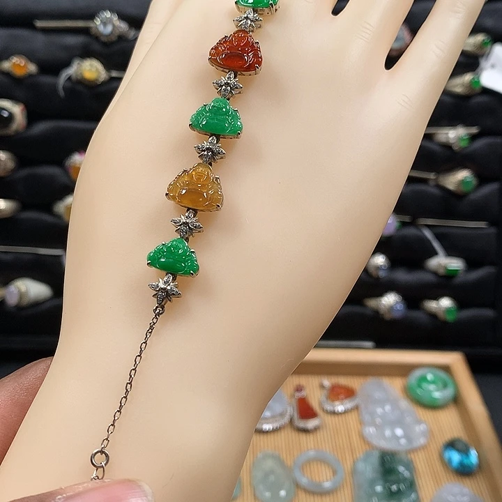 翡翠未镶嵌手链缅甸天然A货翡翠