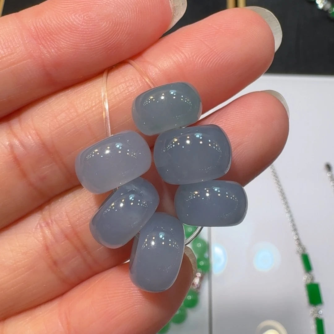 翡翠未镶嵌耳饰珠子