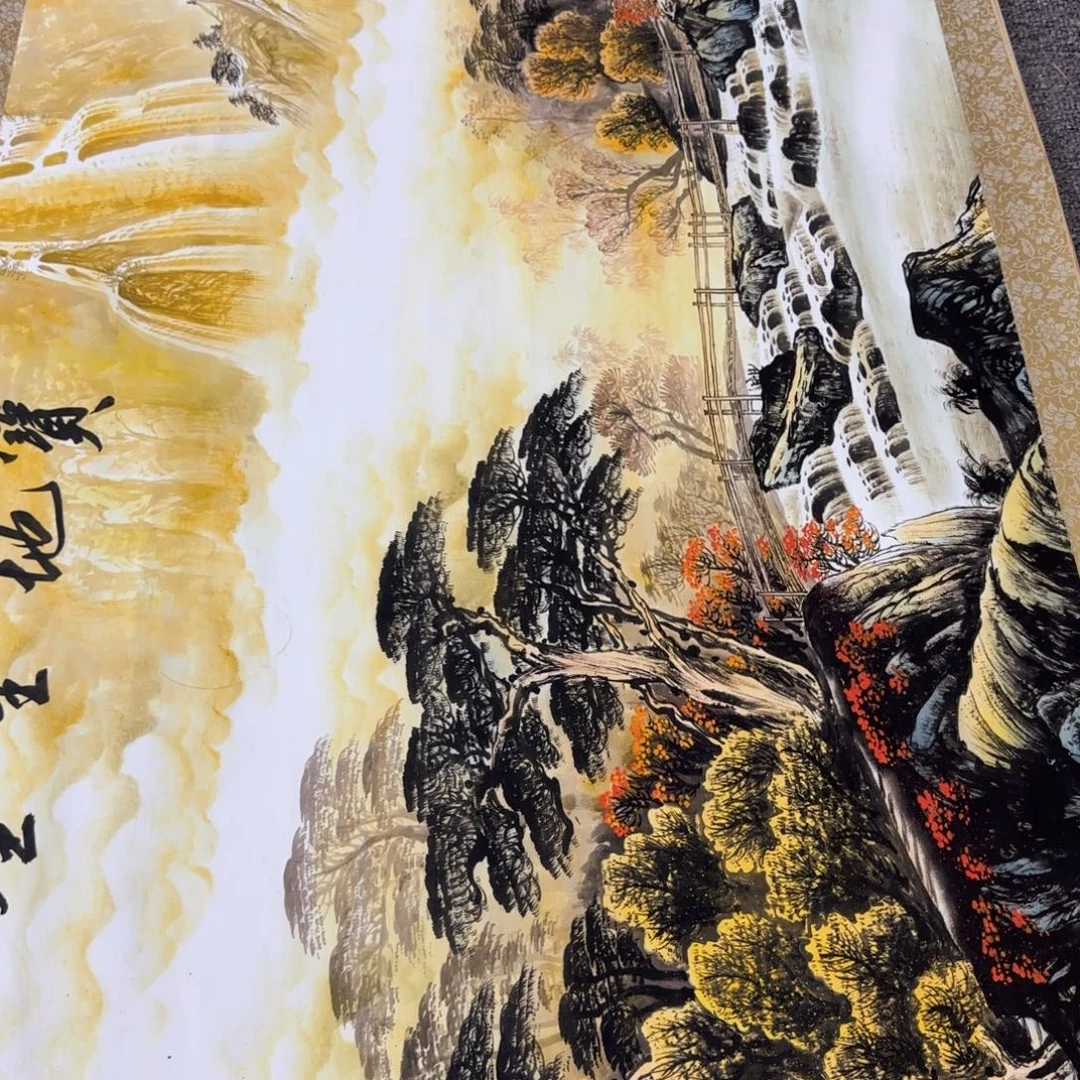 雄***响国画QC原创横山水作品！带证书！限购一单