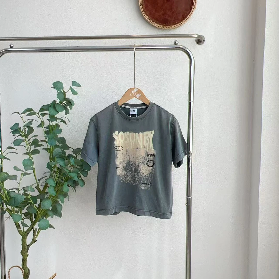 1295锁灰色短袖T恤