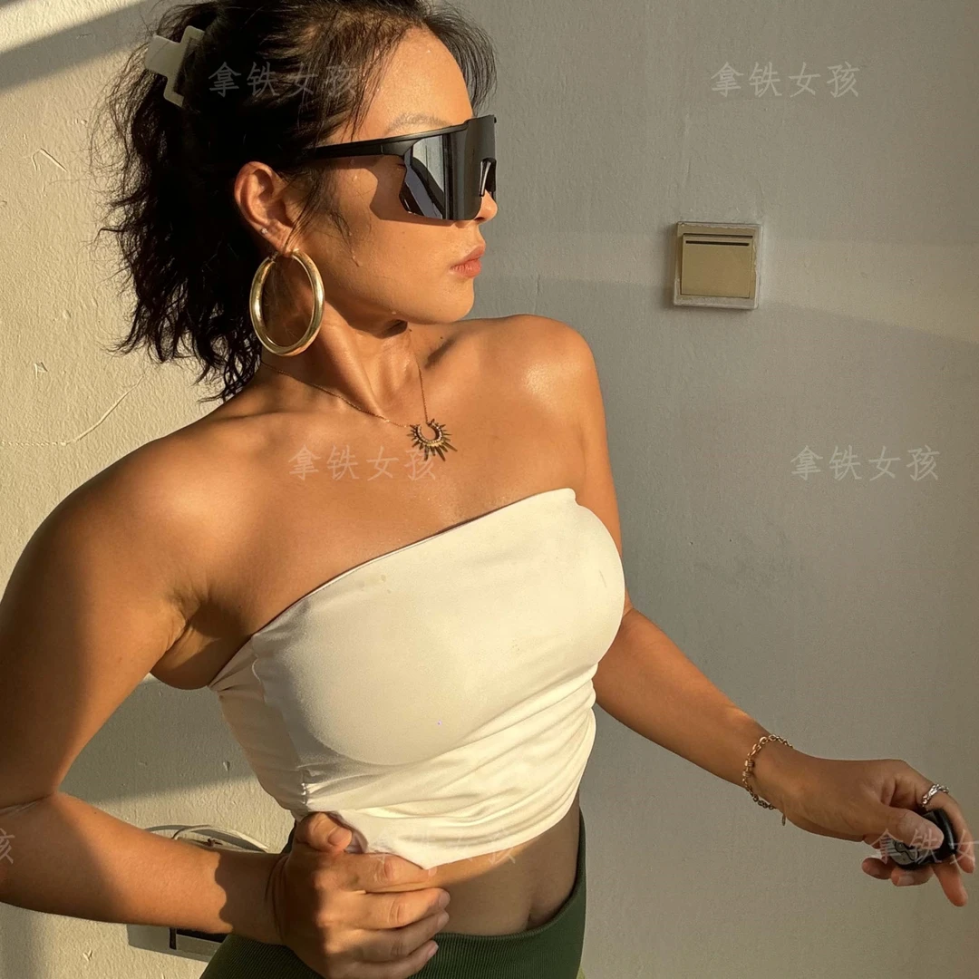 拿铁女孩欧美紧身瑜伽普拉提健身抹胸文胸防滑休闲跑步透气百搭