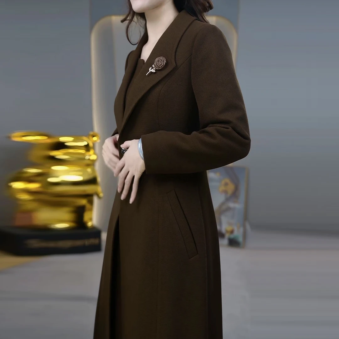 【大衣外套+连衣裙】两件套2025新款气质时尚收腰显瘦女装套装裙子