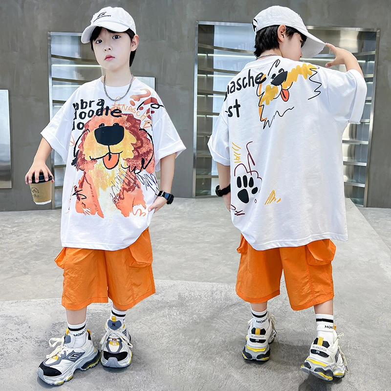 男童夏装套装2025新款儿童装大童男孩夏款运动短袖夏季薄款两件套