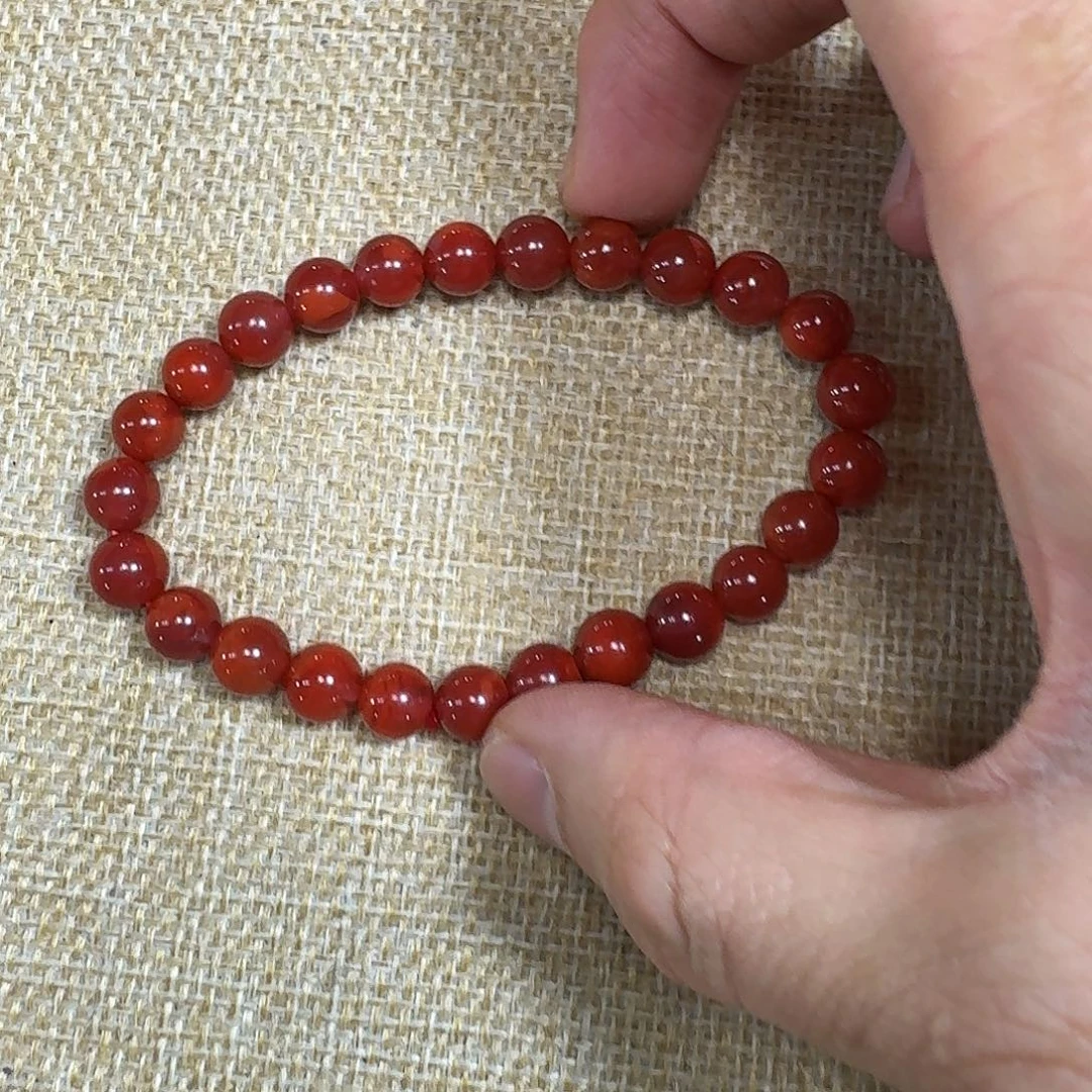 南红玛瑙未镶嵌手链手串原矿南红瓦西双色7大加