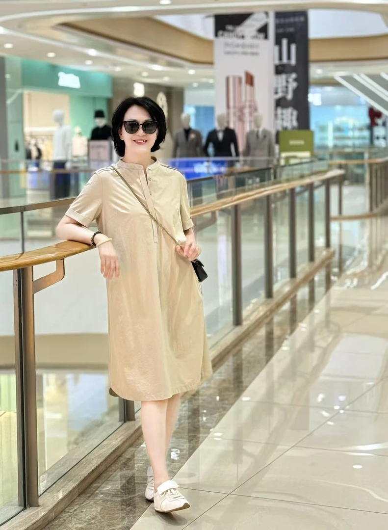 YGC【随性】宽松时尚显瘦慵懒速干连衣裙252038