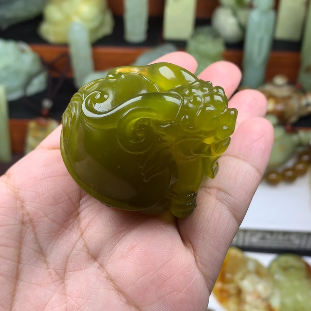 岫玉手把件未镶嵌逍*