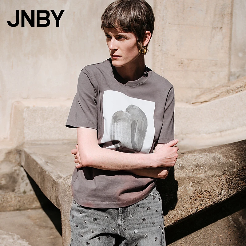 【商场同款】JNBY/江南布衣25夏新品T恤短袖圆领宽松5P5112770
