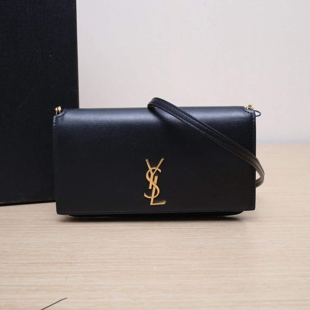99新 YSL/圣罗兰 【娇】皮革C金标logo斜跨手机包 805791