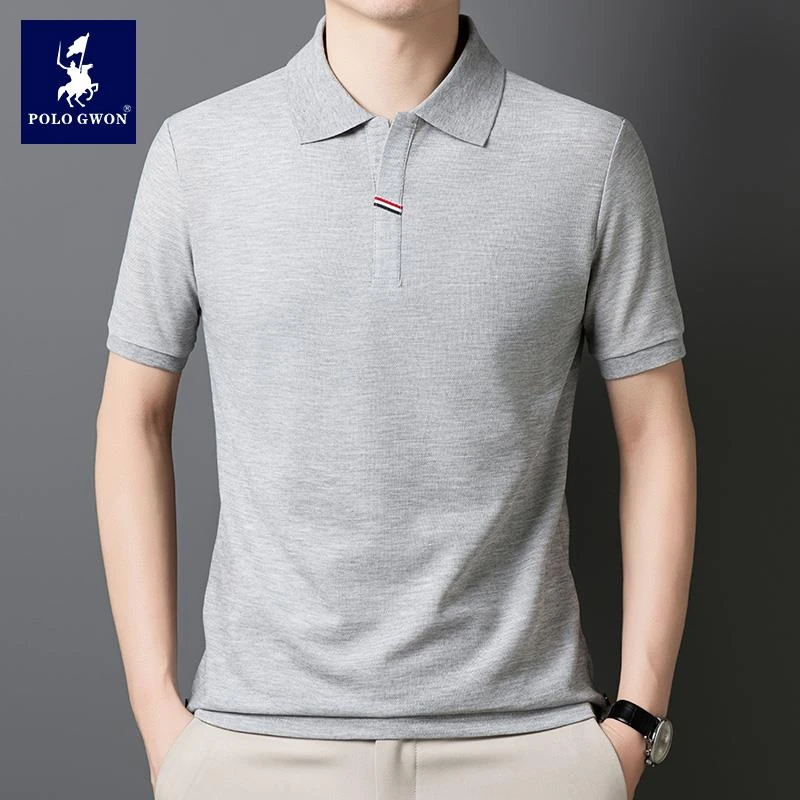 POLOGWON/保罗男士polo衫夏季商务休闲半袖上衣薄款翻领短袖t恤