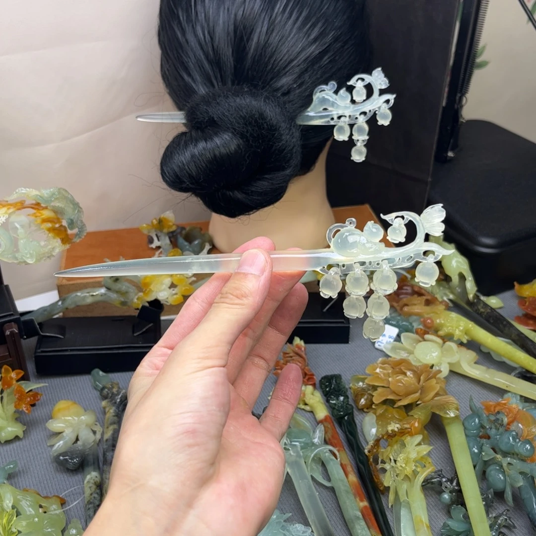 蛇纹石玉未镶嵌发饰