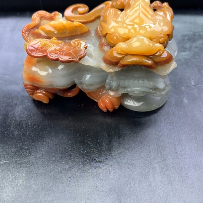 【闪购商品】石英质玉（黄龙玉）黄龙玉貔貅手把件未镶嵌