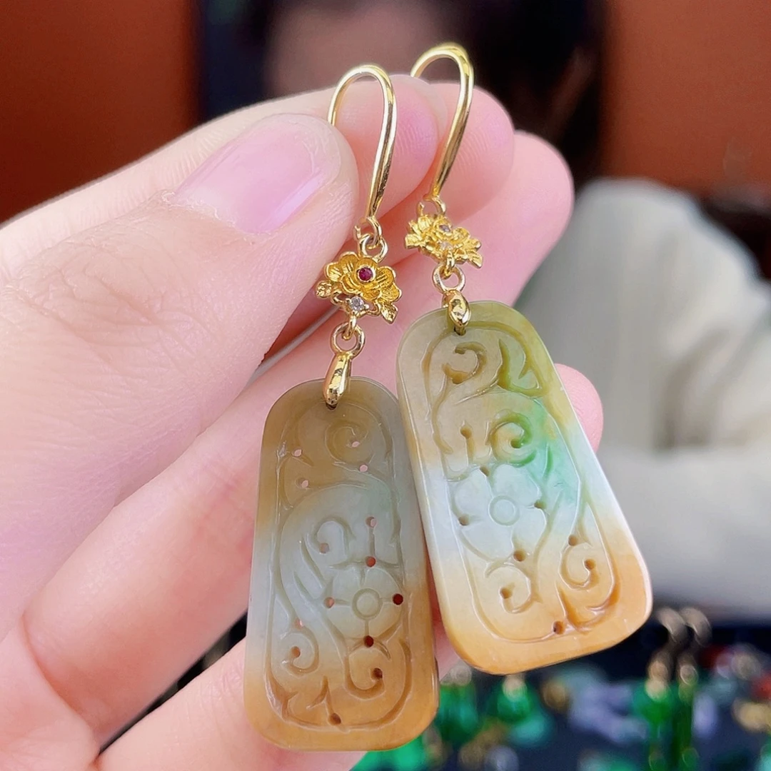 翡翠未镶嵌耳饰饰品