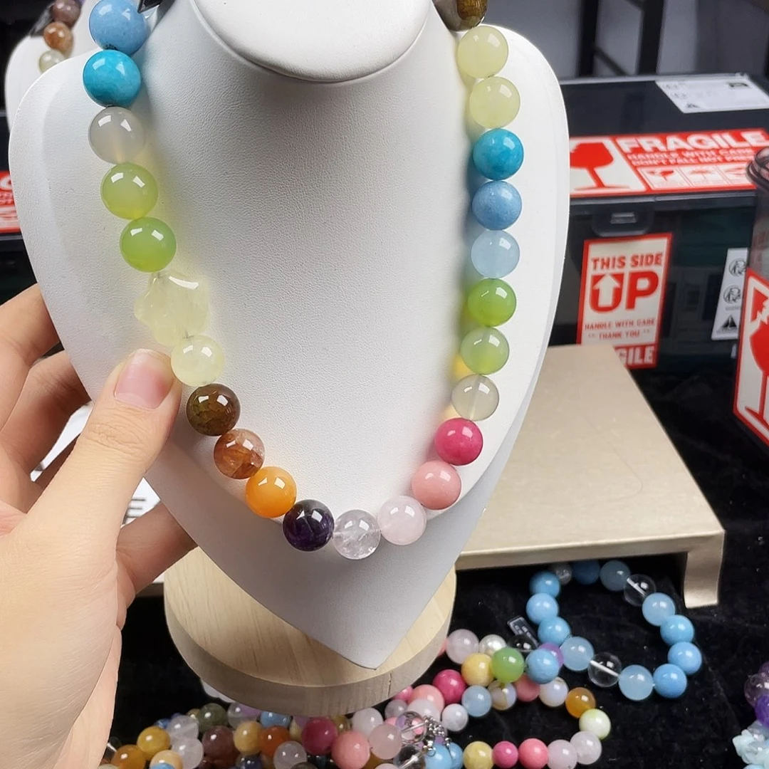 手链银S925镶嵌烟晶
