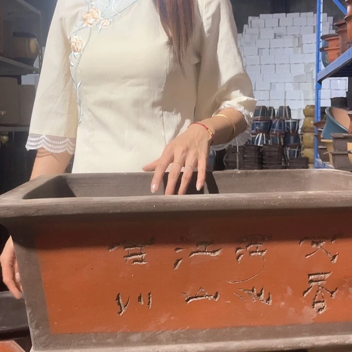 新品52红色马槽花盆花盆花盆