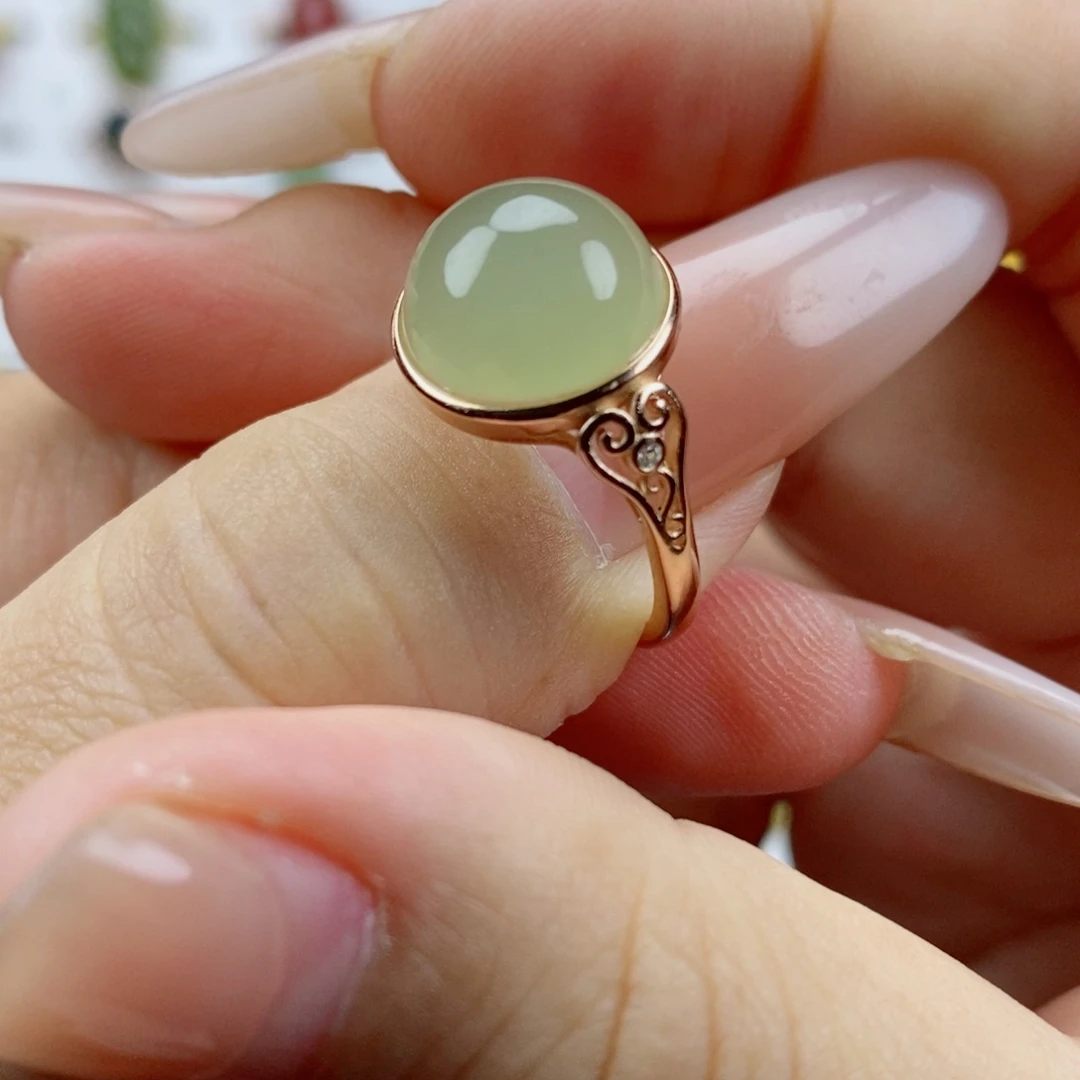 银S925镶嵌戒指和田玉