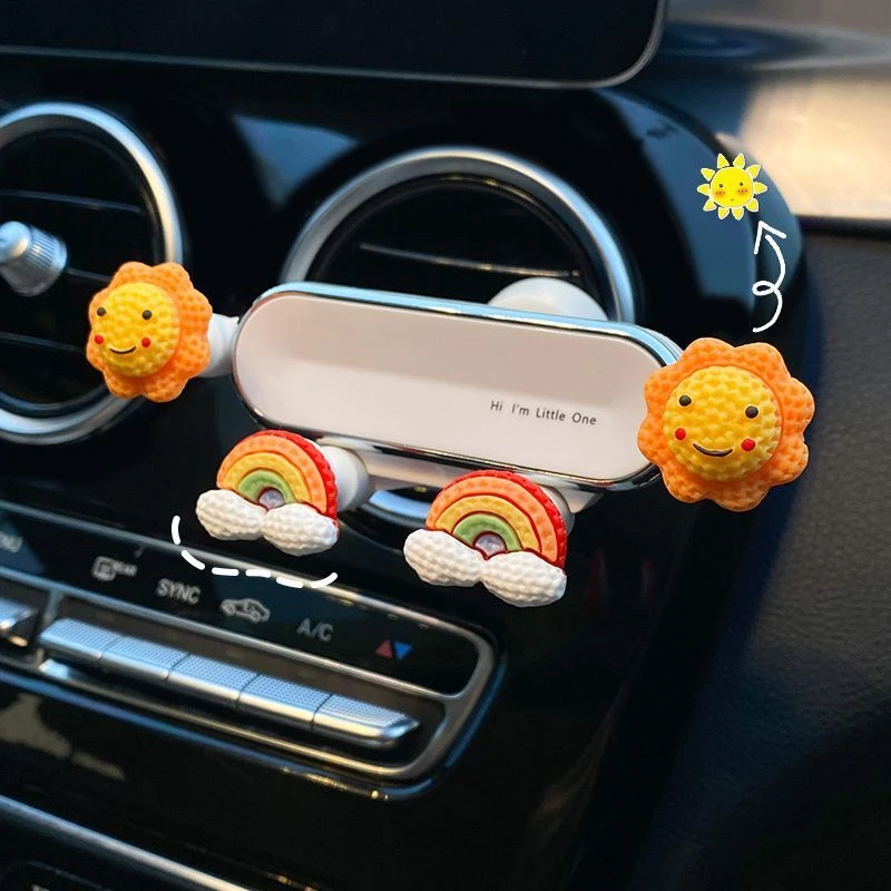 车载手机架汽车出风口吸盘式手机架卡通车内固定导航车内可爱女