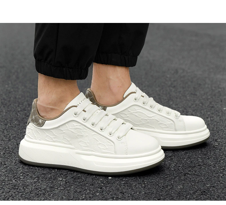 H06男鞋新款秋冬季增高板鞋潮流厚底休闲鞋小白鞋