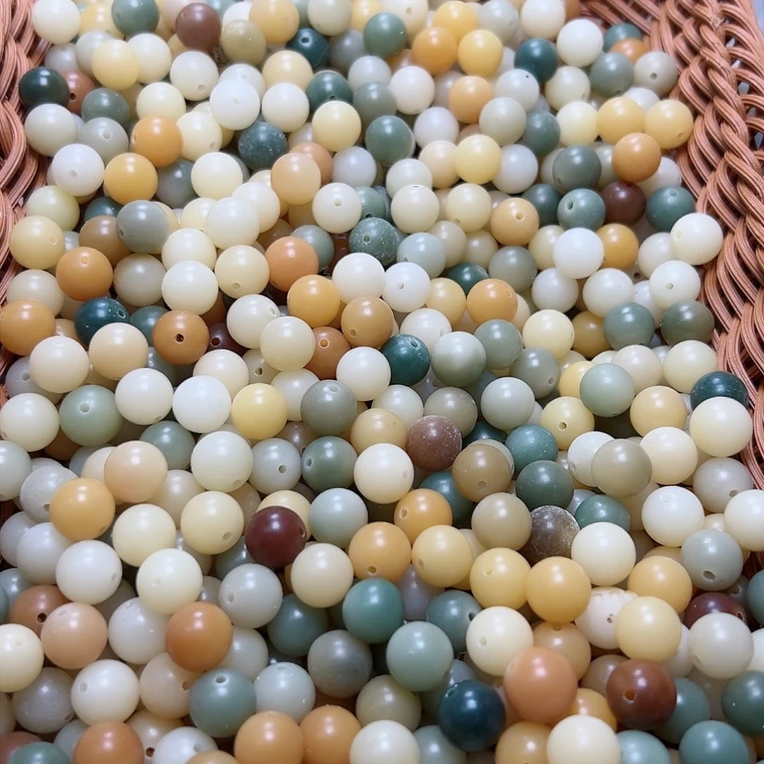 菩提根/象牙果吊坠100颗卡11多宝干磨圆珠