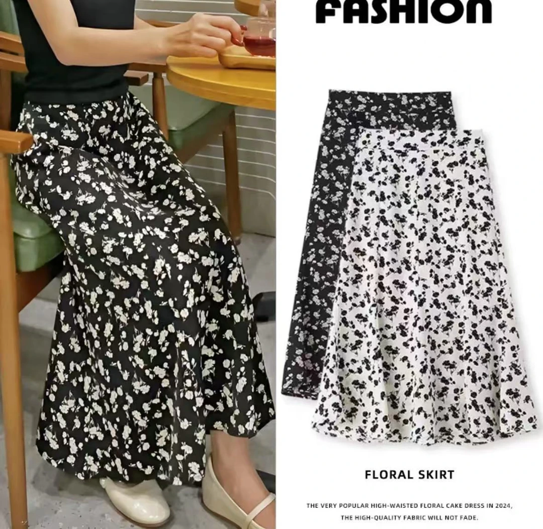 小个子休闲风夏季碎花中长裙松紧带半身裙设计感显瘦高质感穿搭