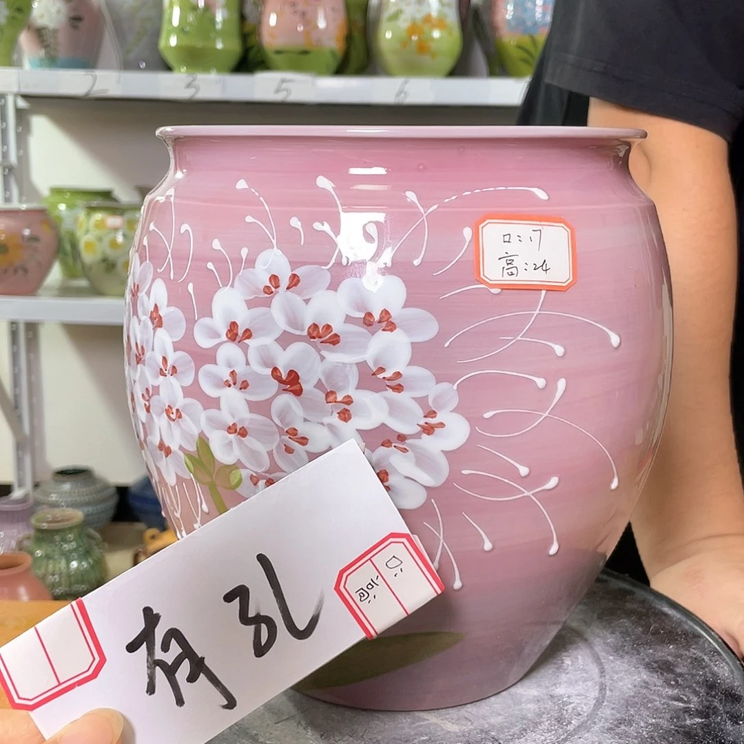 景德镇陶瓷花盆微瑕123