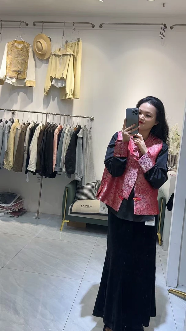 中式盘扣印花女装气质国风时尚两件套