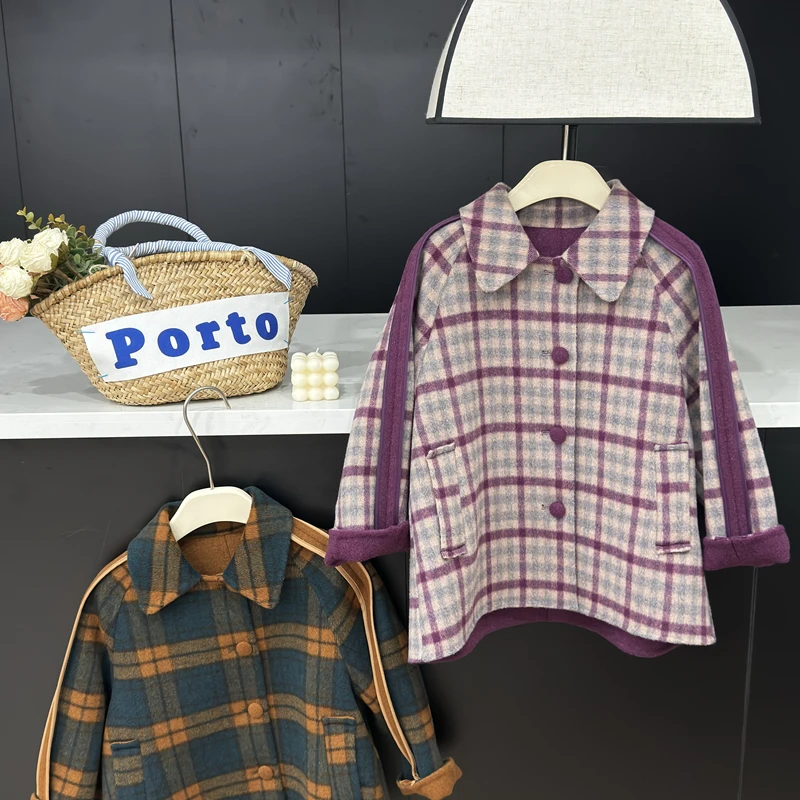 【现货】leomama女童双面羊毛大衣秋冬儿童呢子外套羊毛保暖中长款