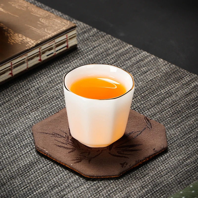 羊脂玉白瓷方杯喝茶用陶瓷品茗杯高档璞玉大号主人杯客杯功夫茶具