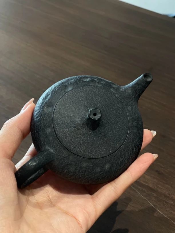 程力钦 | 手工雕刻冰碛岩石壶水平扁意壶110cc