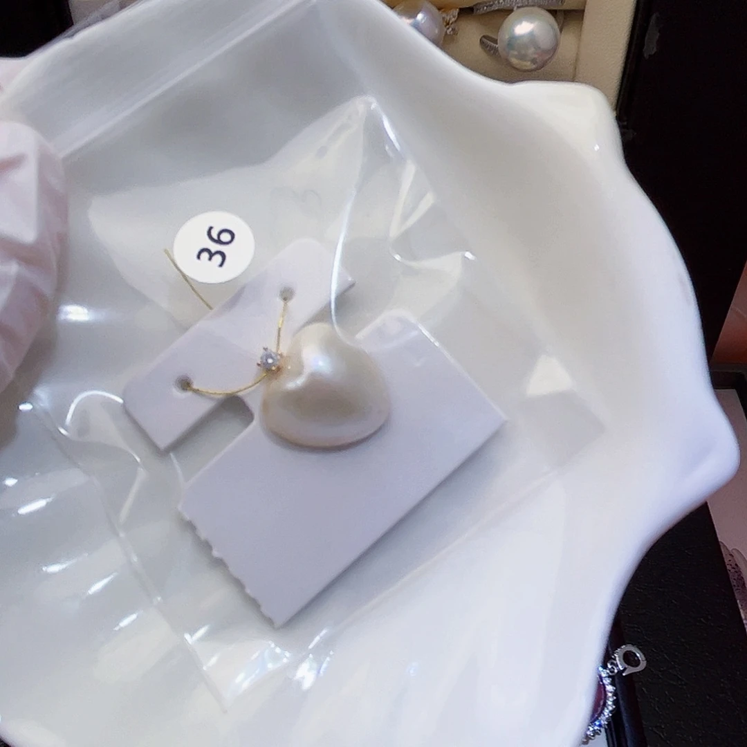 耳饰拼合珍珠（马贝珠）银S925镶嵌
