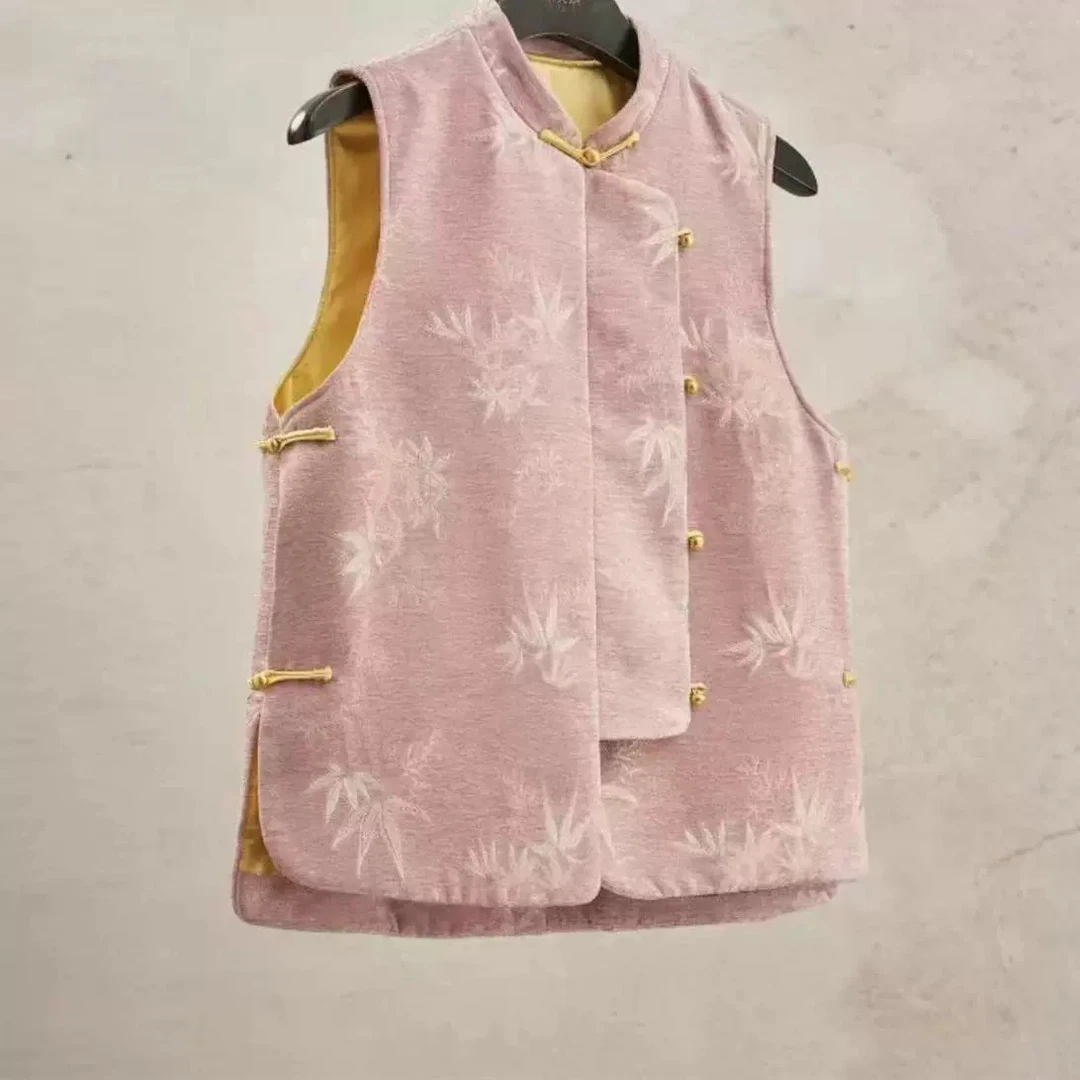 860 粉黛国风叠穿马甲小清新百搭背心